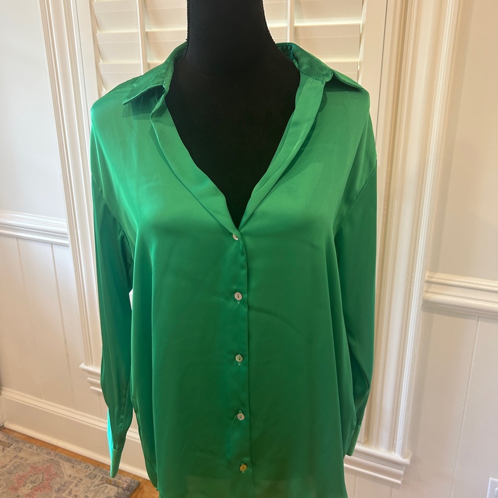 Green Zara Blouse